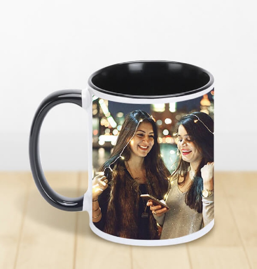 Service Provider of Black Customized Dual Tone Photo Printed Coffee Mug Printing Services in New Delhi, Delhi, India