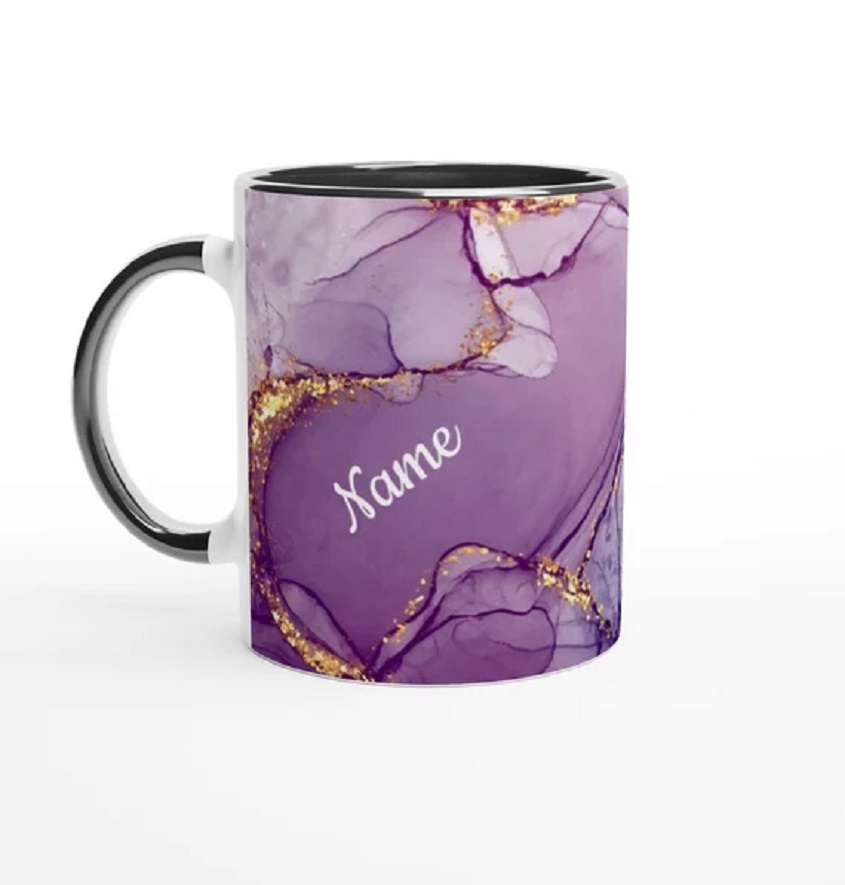 Service Provider of Purple Gold Marble Design with Name Customized Photo Printed Coffee Mug Printing Services in New Delhi, Delhi, India